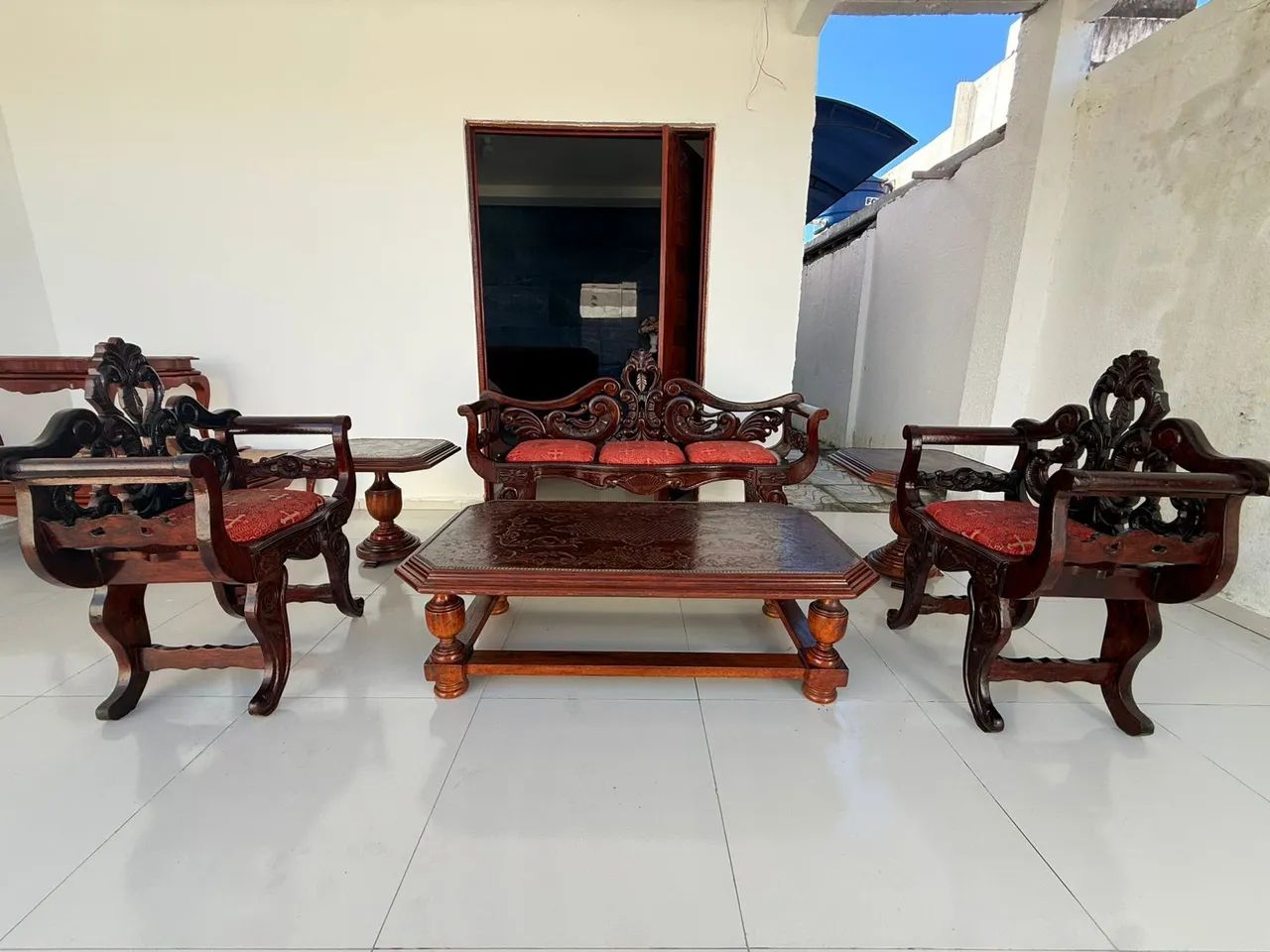 Sofa colonial estofado novo madeira de lei - Foto 3