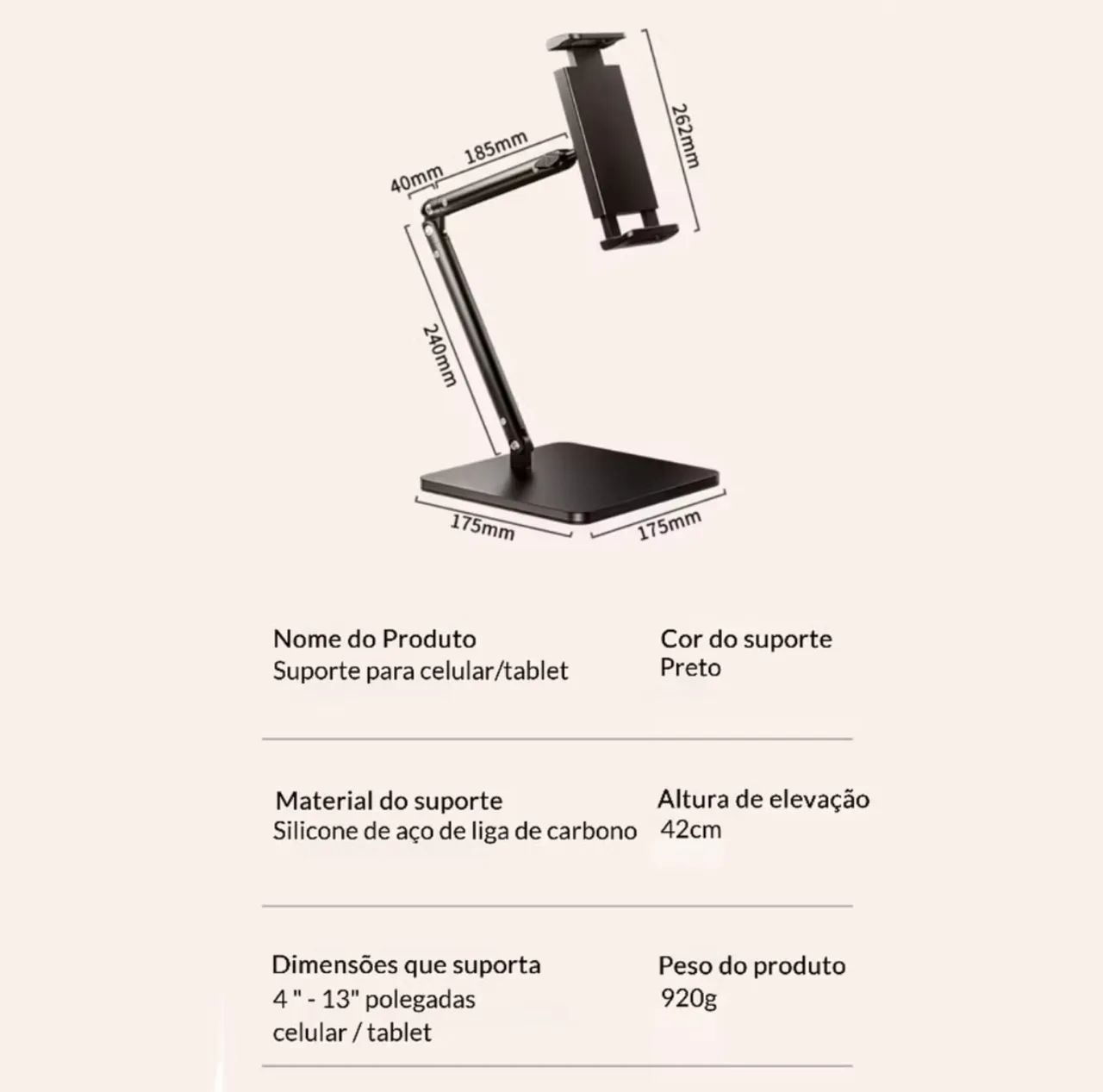 Suporte para Celular e Tablet e Ipad Universal - Foto 5