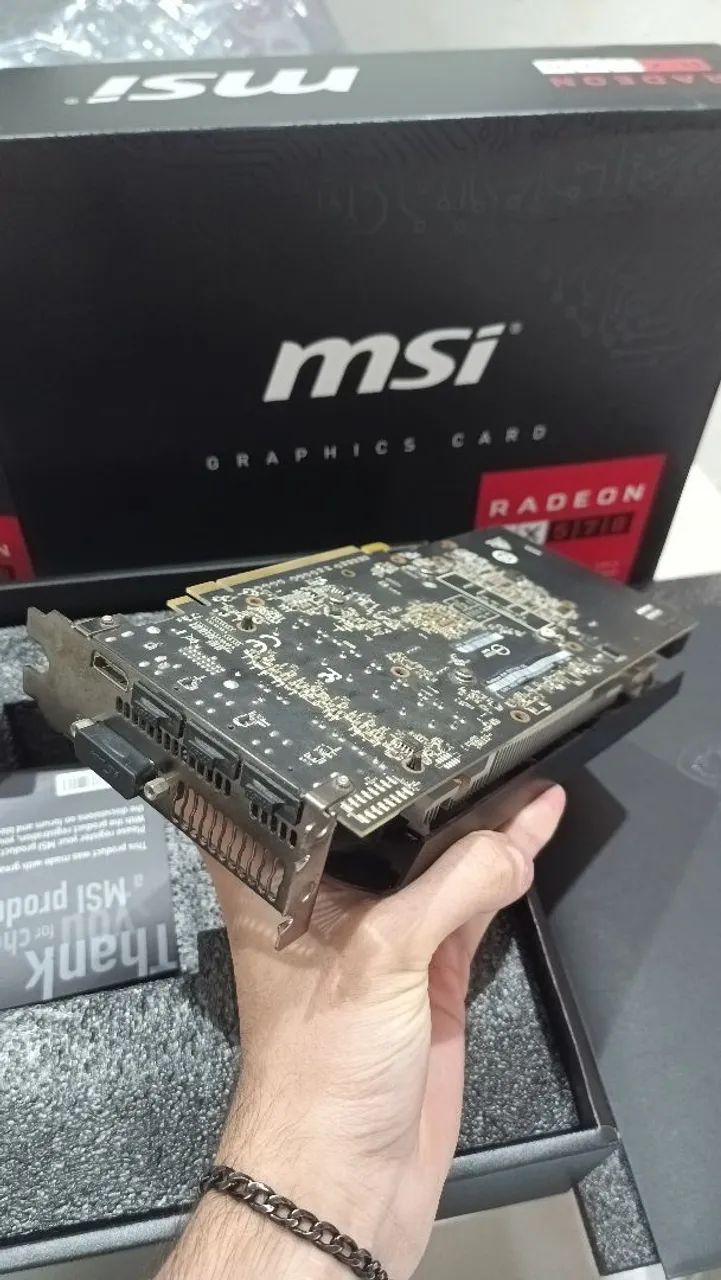 Placa de Vídeo MSI RX 570 8GB - Semi nova, Funcionando Perfeitamente + Caixa - Foto 4