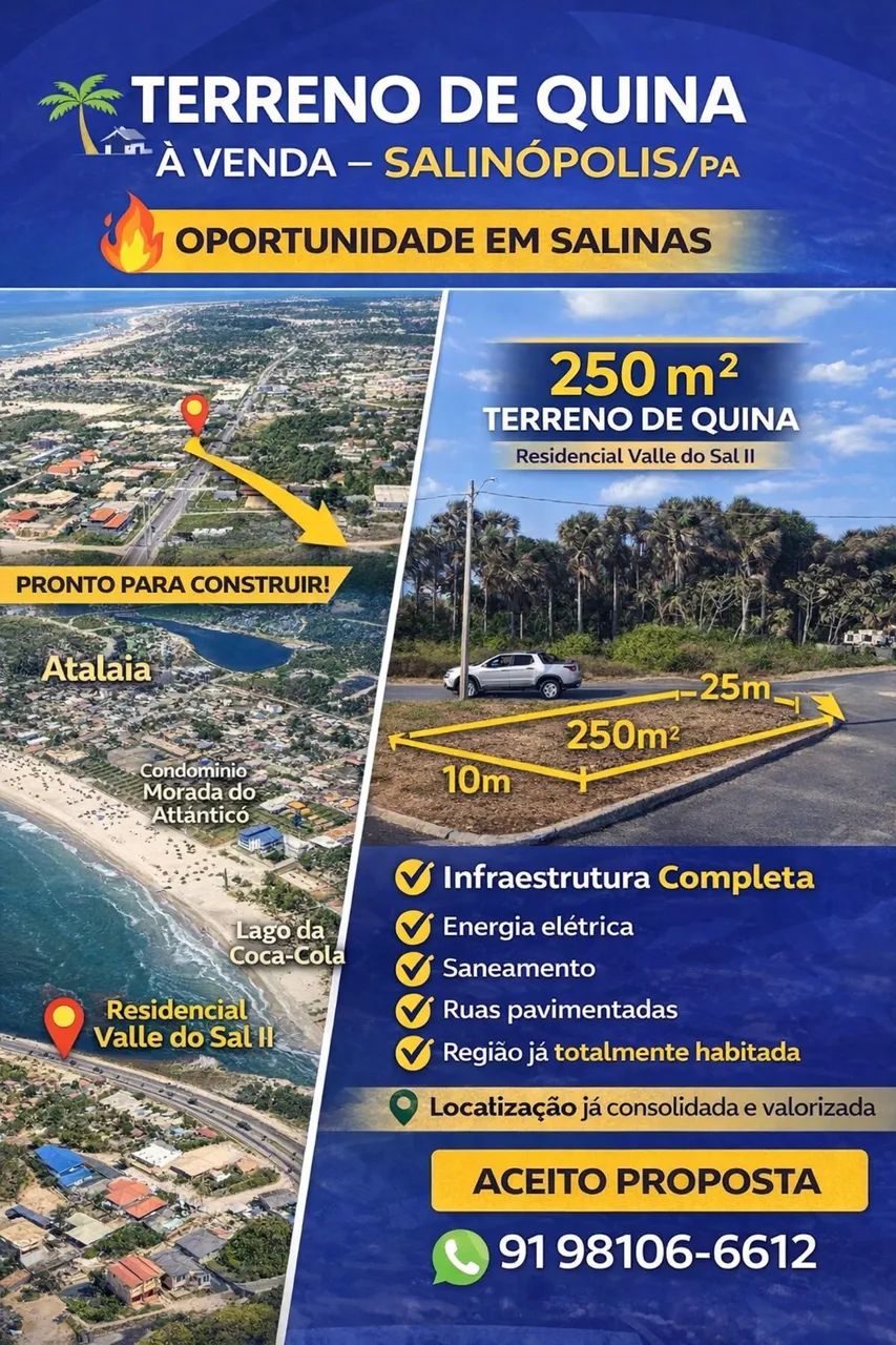 TERRENO DE QUINA À VENDA - SALINÓPOLIS/PA