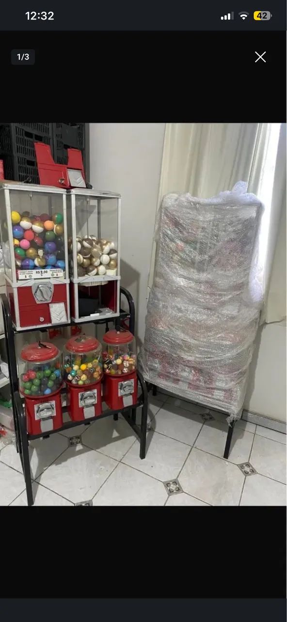 Kit completo 5 máquinas de bolinhas pula pula + produtos 
