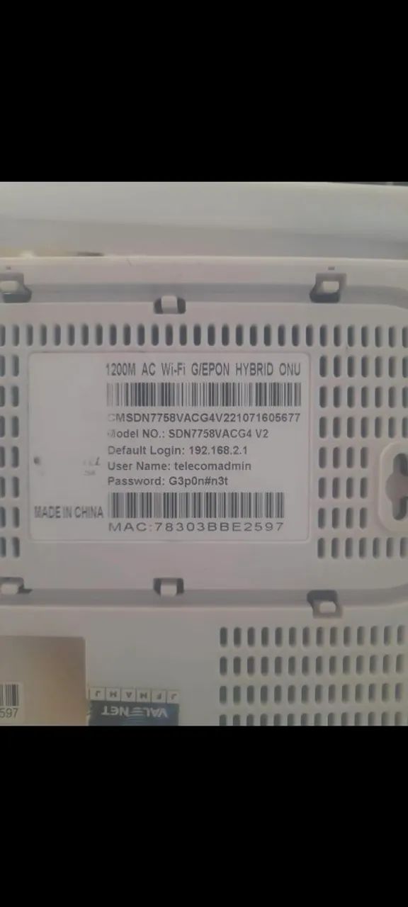 20 Unidades ONT GPON CHIMA - SC/UPC (azul) AC DualBand 2,4Ghz e 5Ghz. SEM FONTE - Foto 3