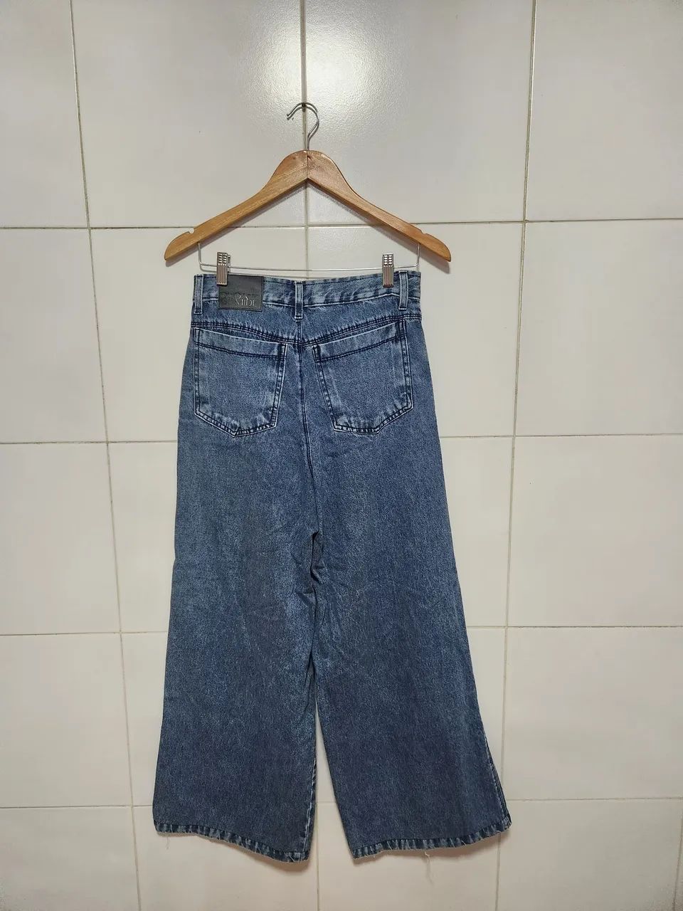 Calca jeans wide leg 38 - Foto 2