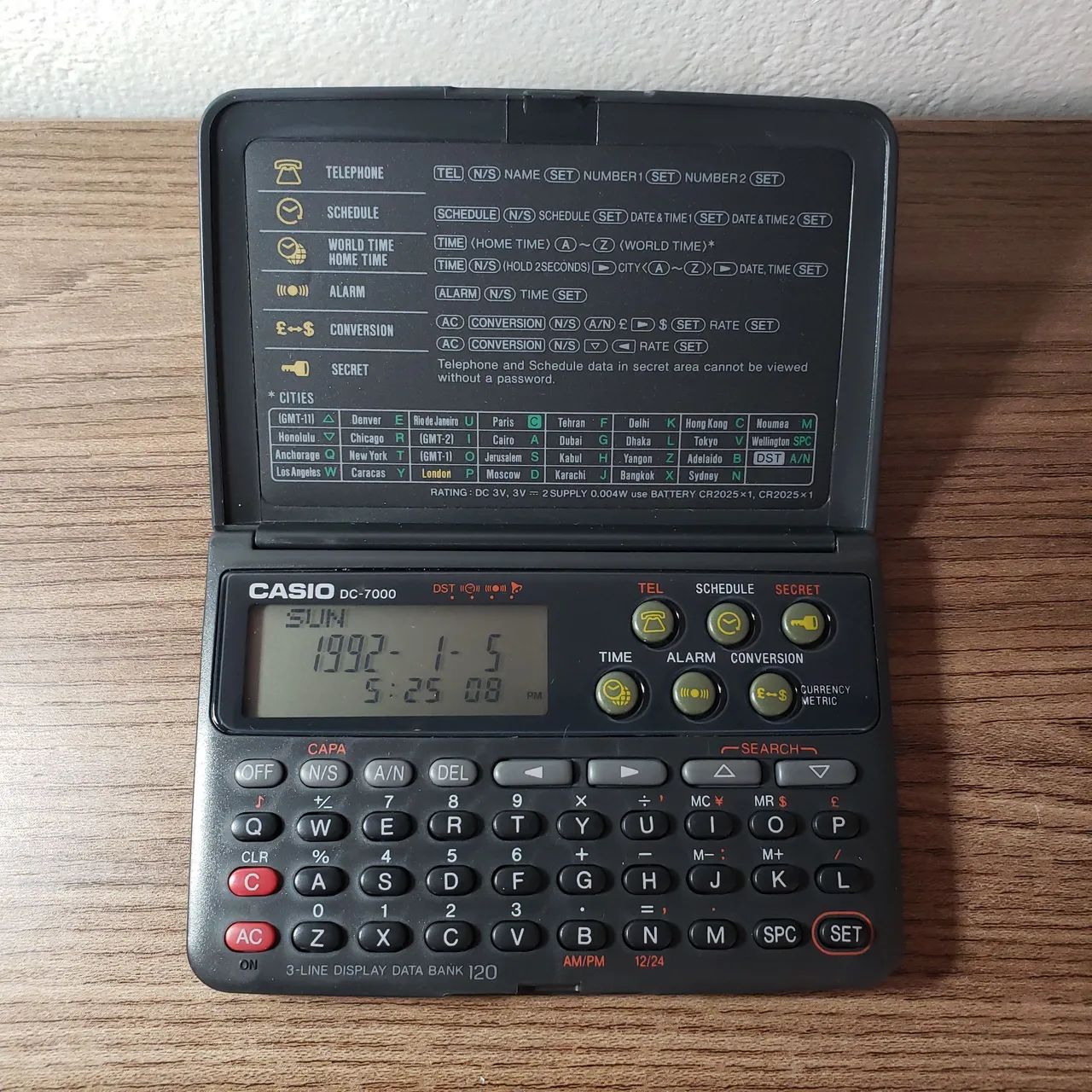 Agenda Eletrônica Vintage Casio Data Bank DC-7000