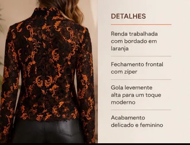JAQUETA LARANJA MORENA ROSA - Foto 3