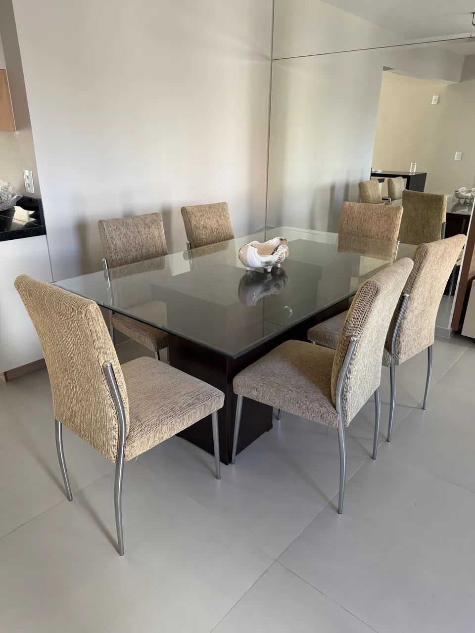 Mesa de Jantar de Vidro 180cm com 6 Cadeiras - Foto 3