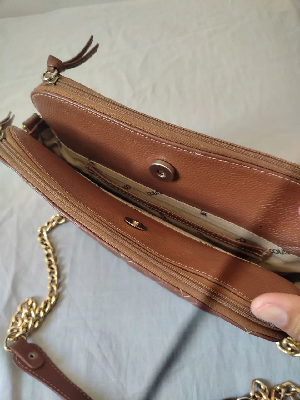 Bolsa couro café  - Foto 3