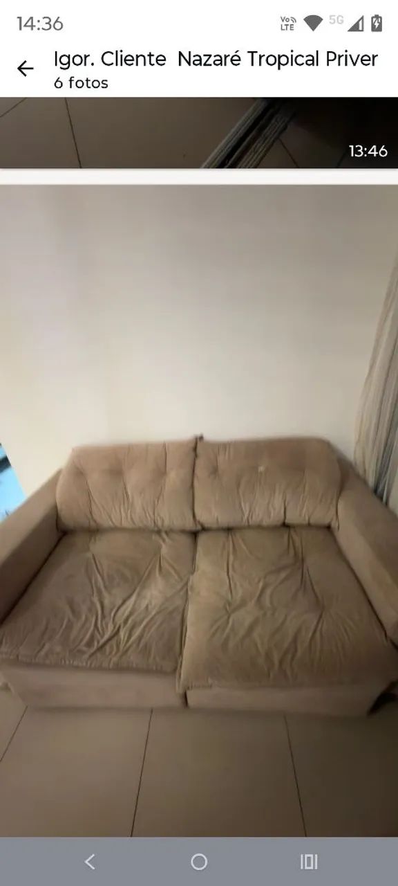 Sofá.  Usado. 2 lugares. VL 250  reais. 