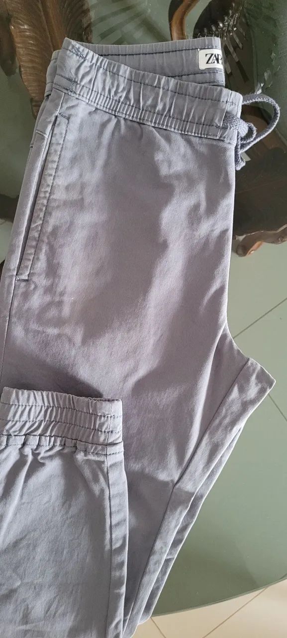 Calça jogger Zara masculina cinza  - Foto 3