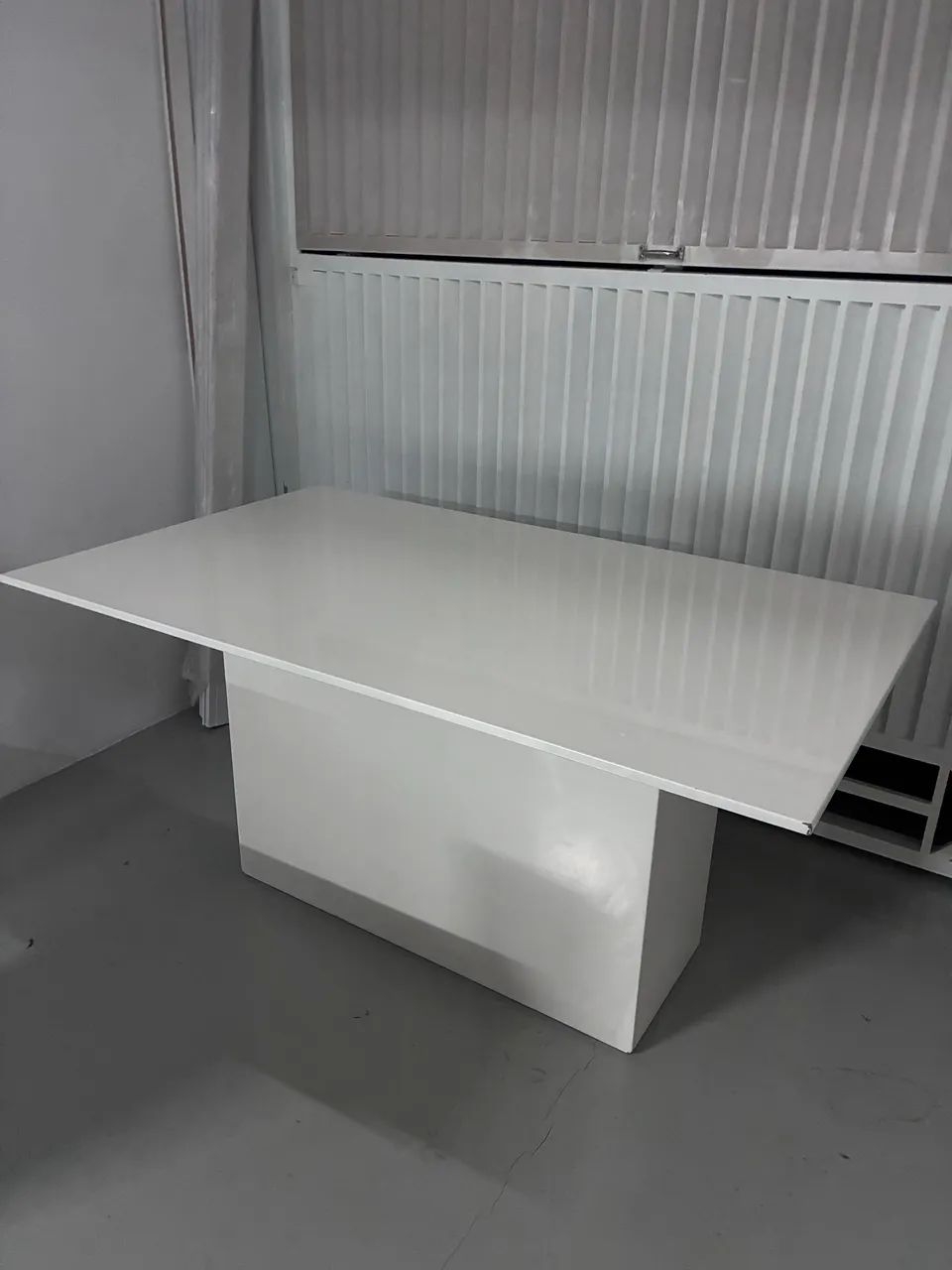 Mesa de Jantar Branca Resinada (Retangular)