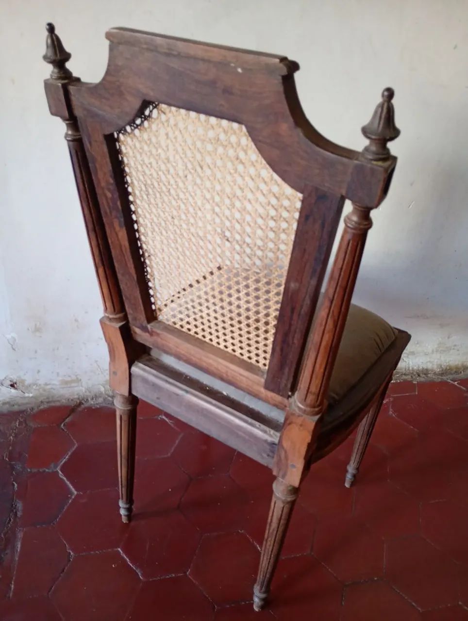 Cadeira antiga palha - Foto 3