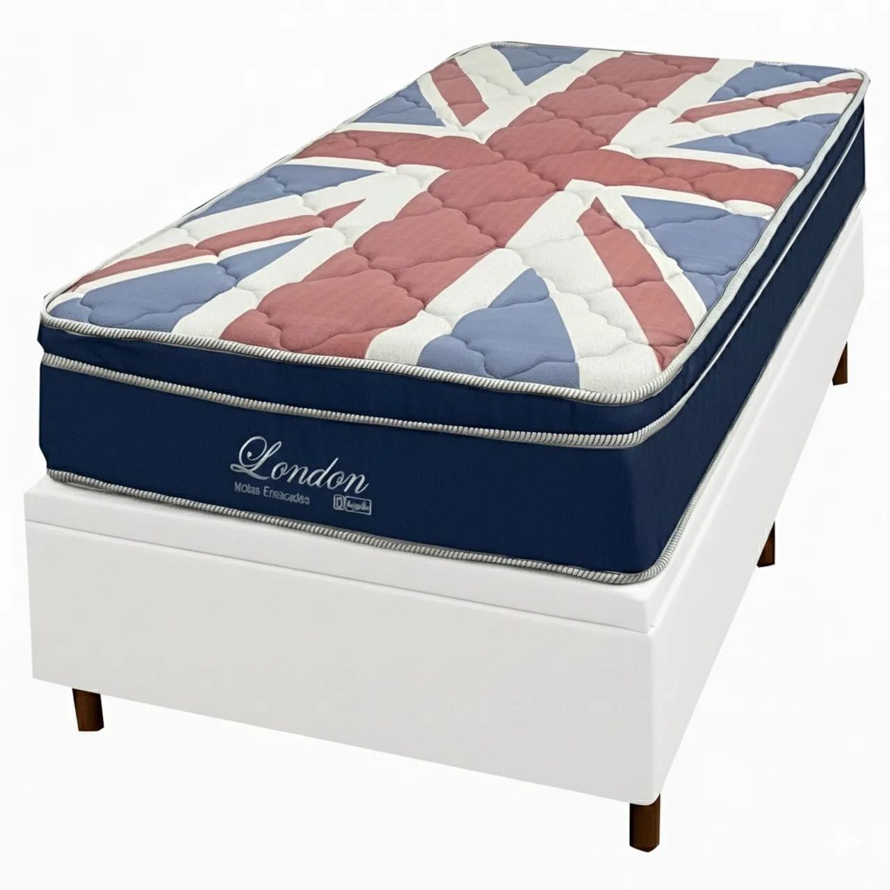 Base Baú em Corino com Colchão London Solteiro com Molas Superlastic / pronta entrega  - Foto 4