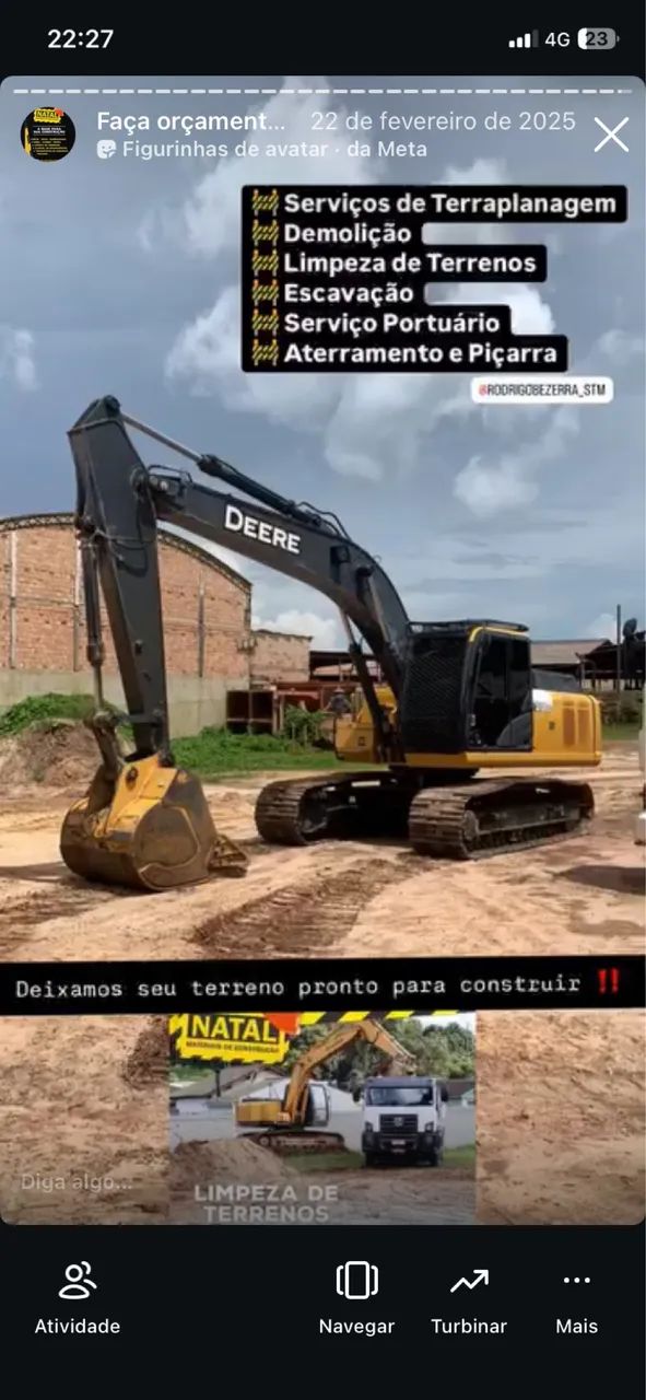 Serviço e Aluguel de máquinas pesadas 
