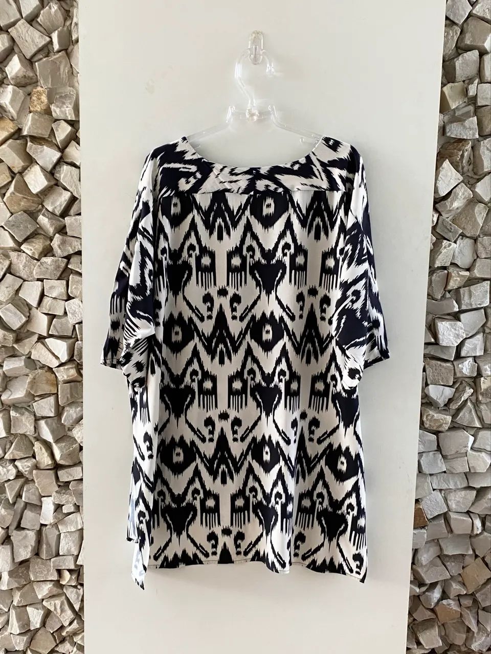 kaftan SOUQ ikat preto e branco - Foto 4