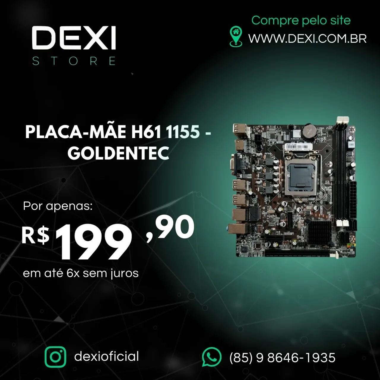 PLACA-MÃE H61 1155 - GOLDENTEC
