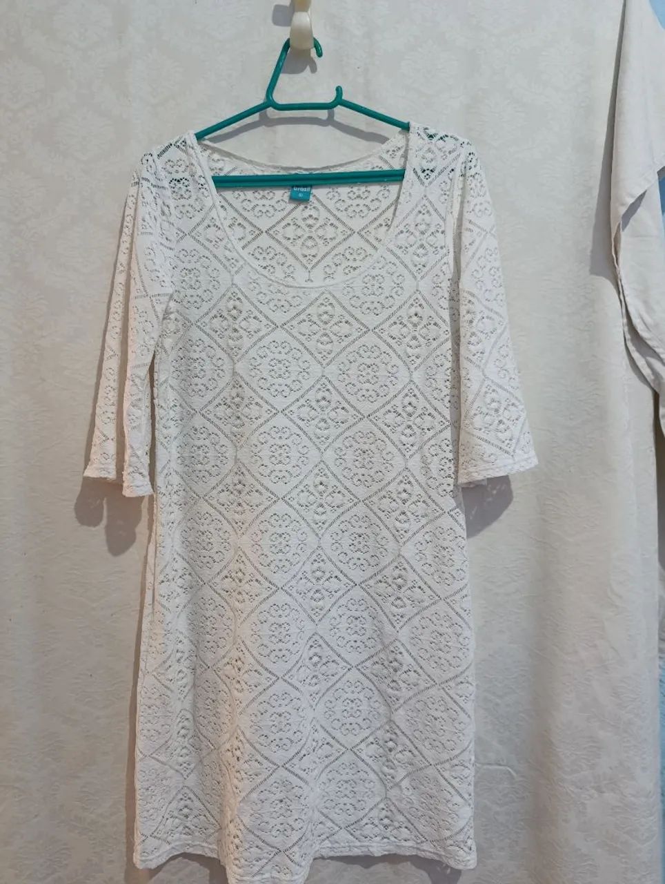 Vestido em renda com elastano Aqua brasil