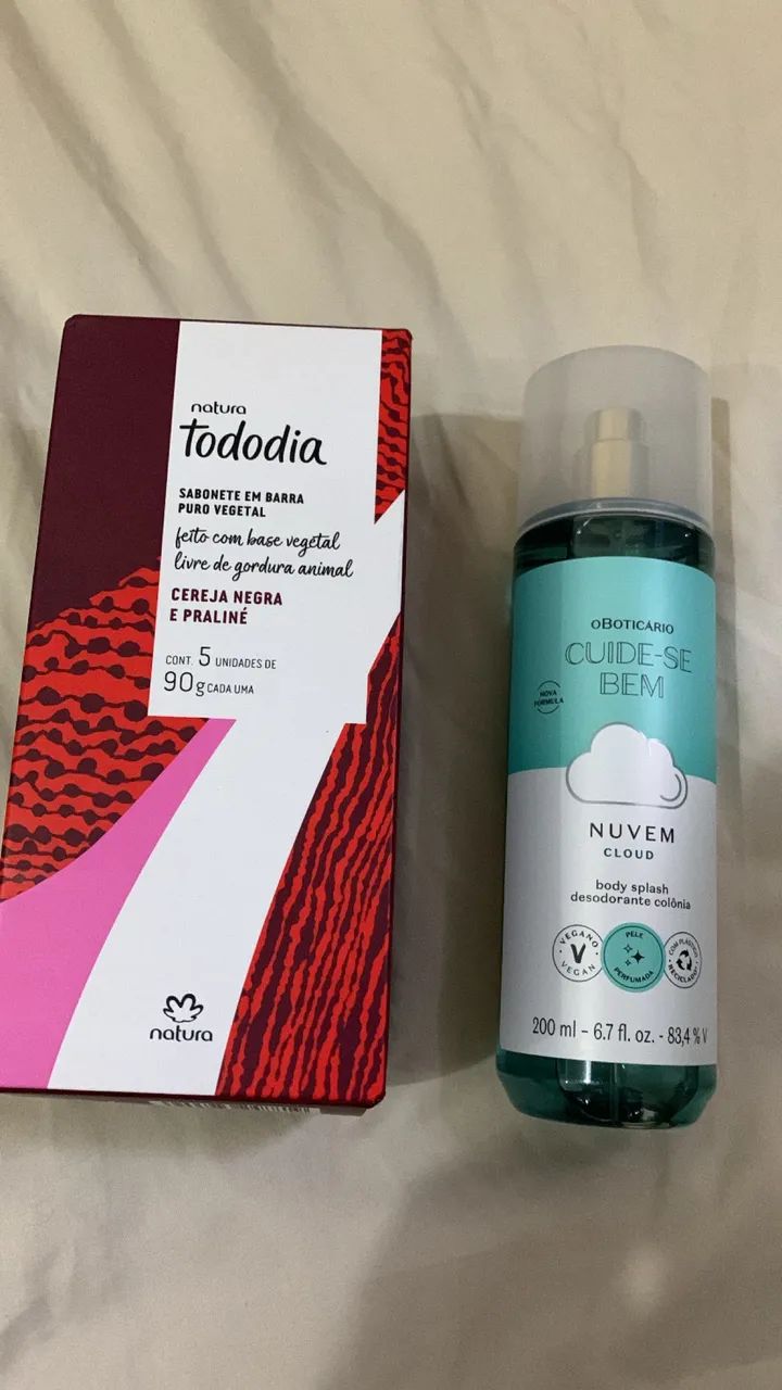 Body splash mais caixa de sabonete 