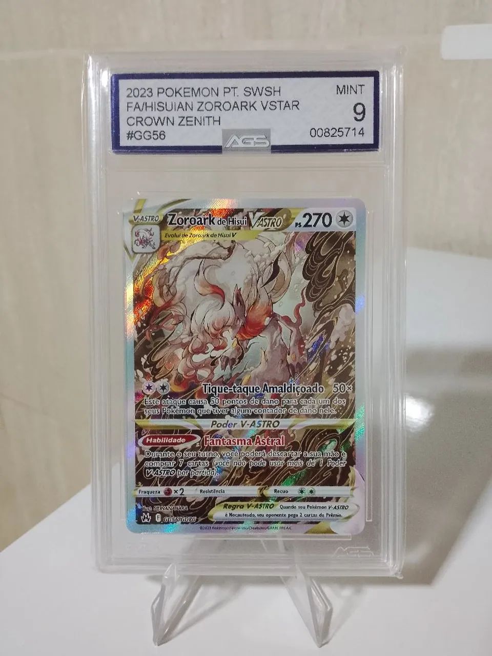 Zoroark de Hisui V-ASTRO FA Crown Zenith GG56/70 AGS 9 - Original Graduada