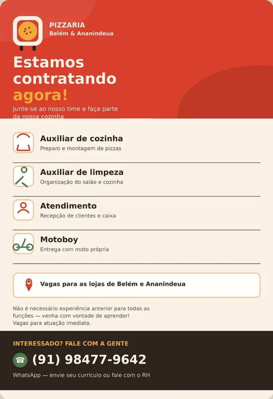 Temos vagas!