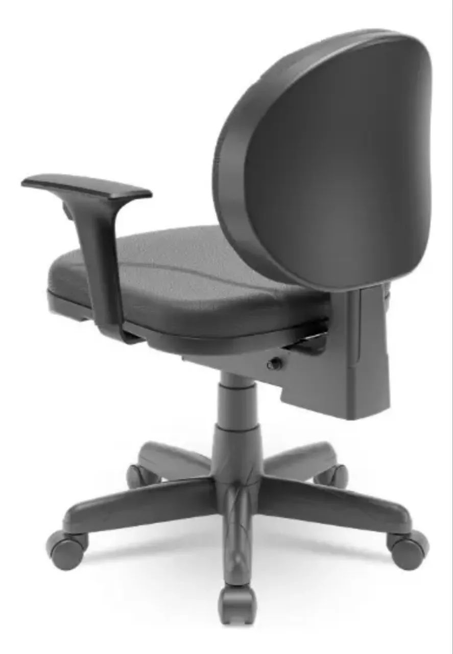 Cadeira Operativa Plaxmetal Back System Braços Vinil Preto - Foto 3