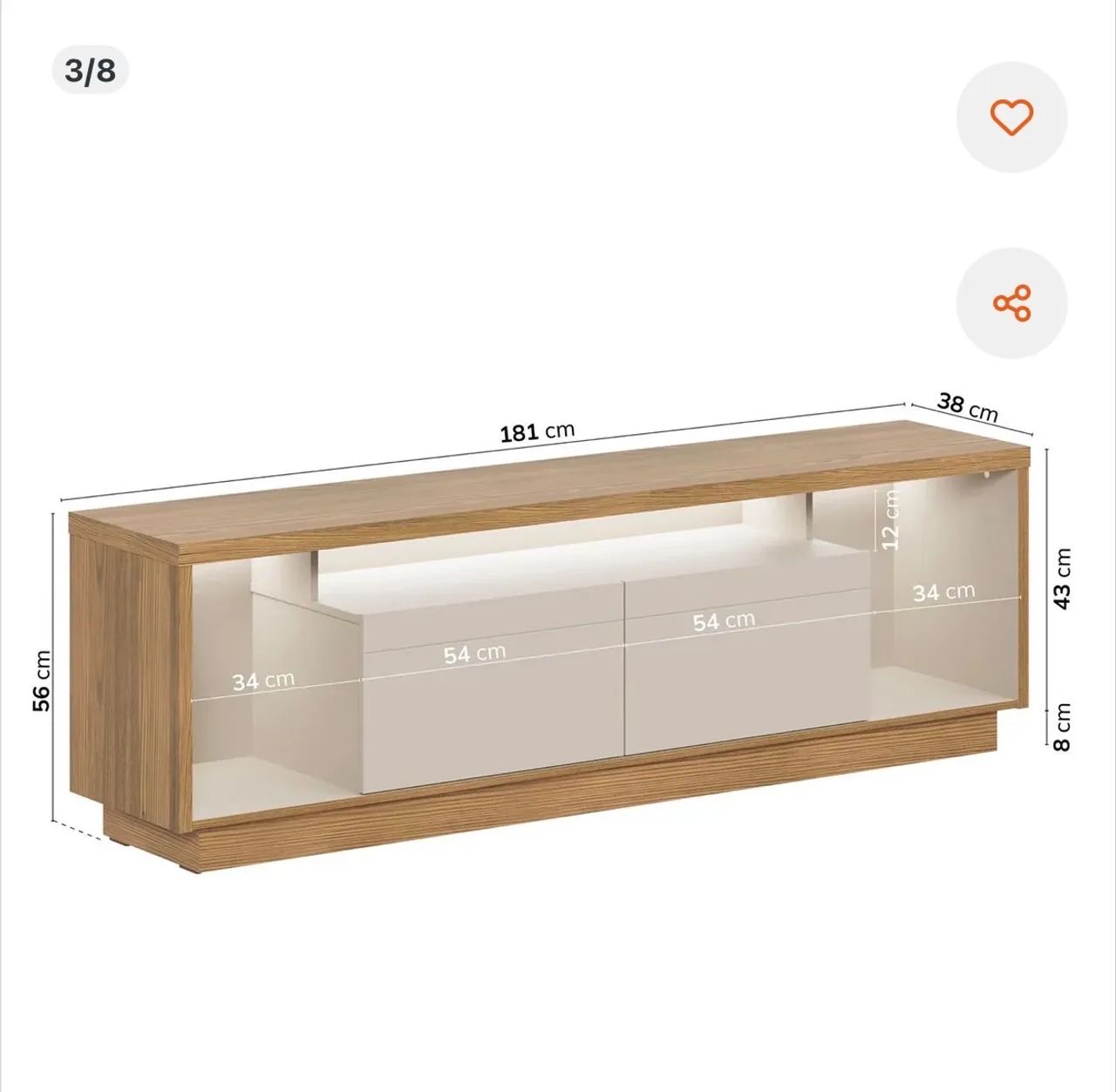 Rack para TV até 75 Polegadas 181 cm 2 portas - Foto 2