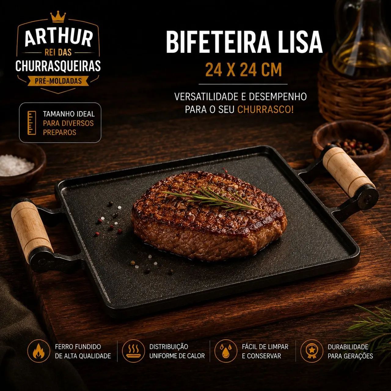 Chapa de Bifeteira em ferro fundido  - Foto 4