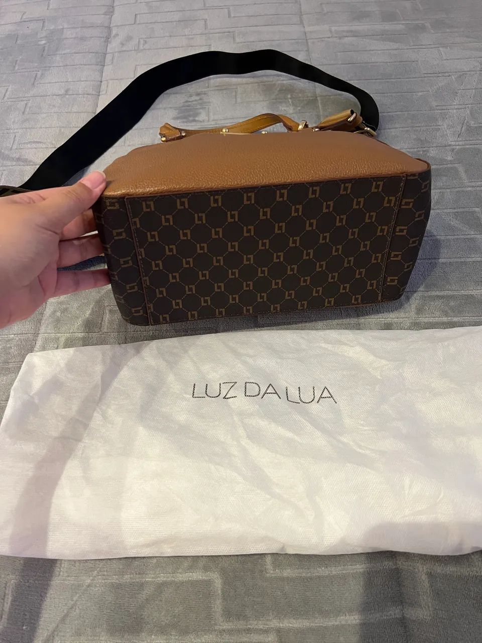 Bolsa Luz da Lua Original - Couro Legítimo Caramelo Com Dust Bag - Bolsa Tote - Foto 5