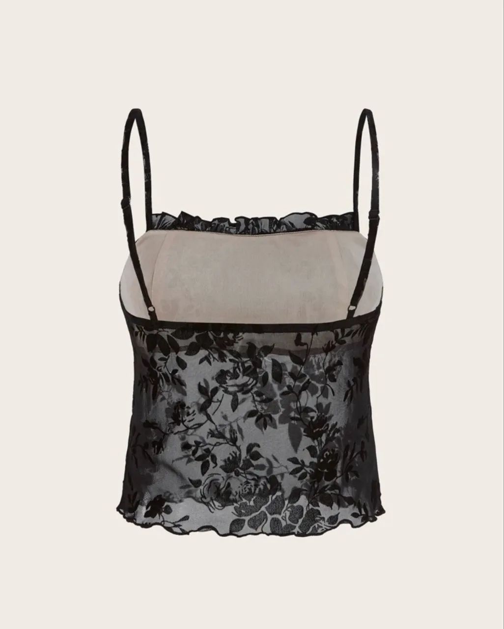 top cropped floral preto pp - Foto 2