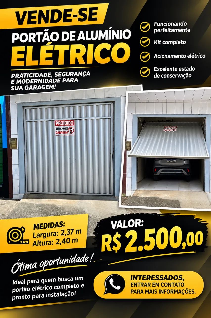? VENDO PORTÃO DE ALUMÍNIO ELÉTRICO ? - Foto 2