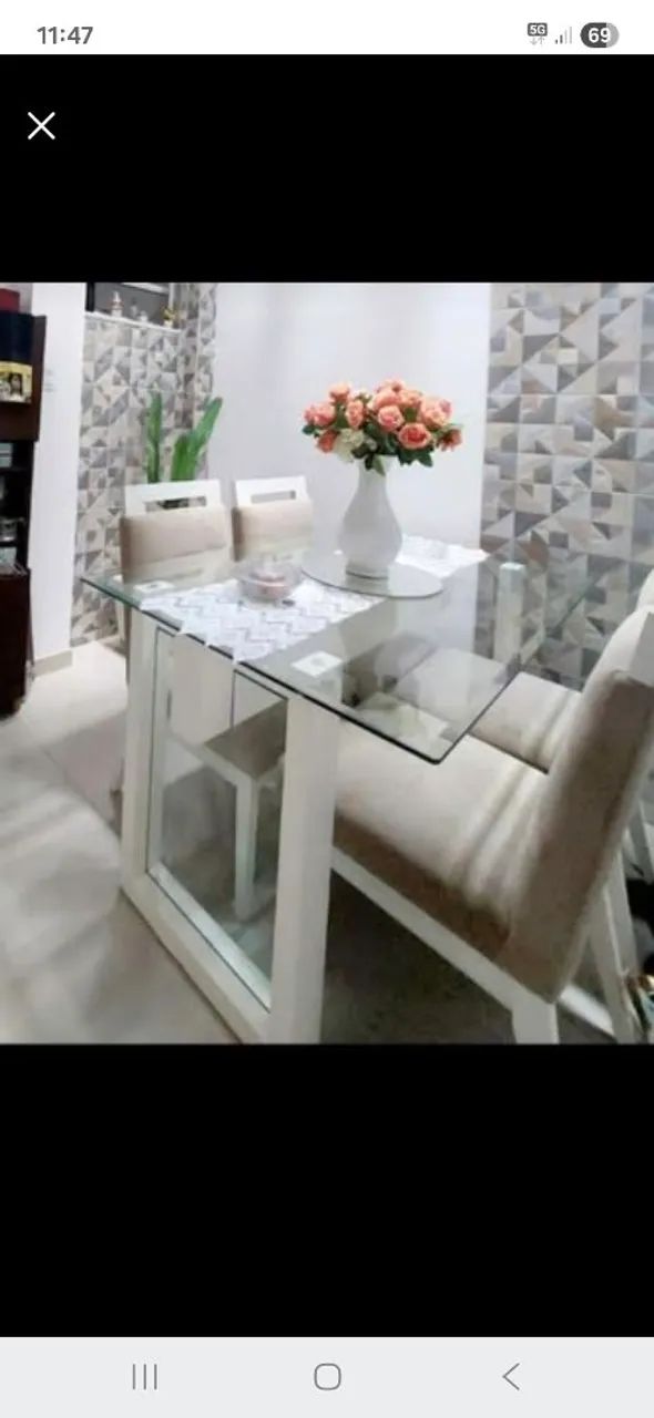 Mesa Vidro 4 lugares