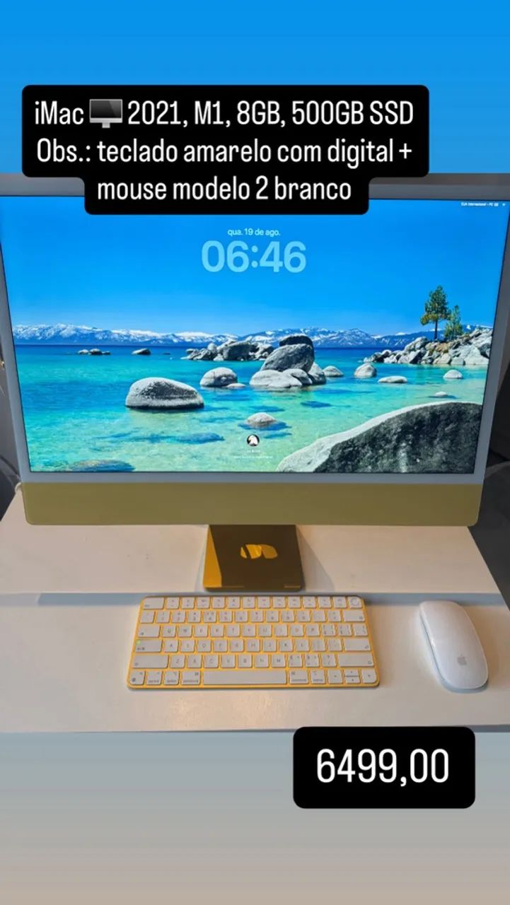 iMac dourado 24? M1, 2021, 8GB, 500GB SSD
