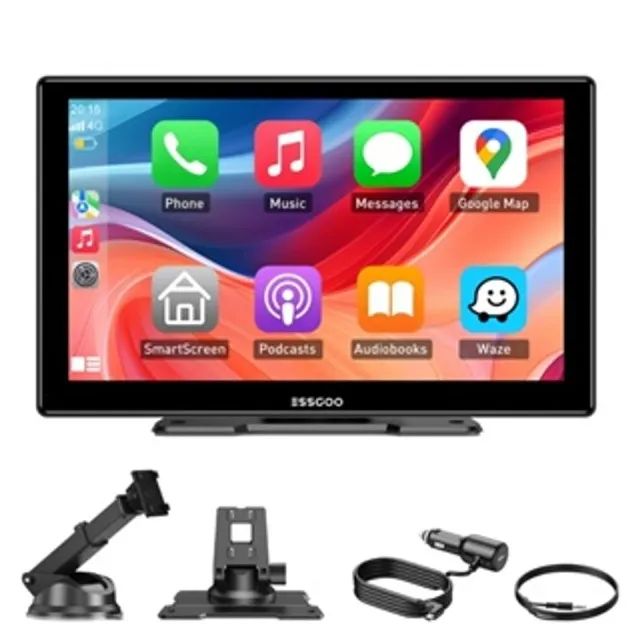multimídia essgoo 9 polegadas carplay/android auto | tela grande | nova - Foto 2