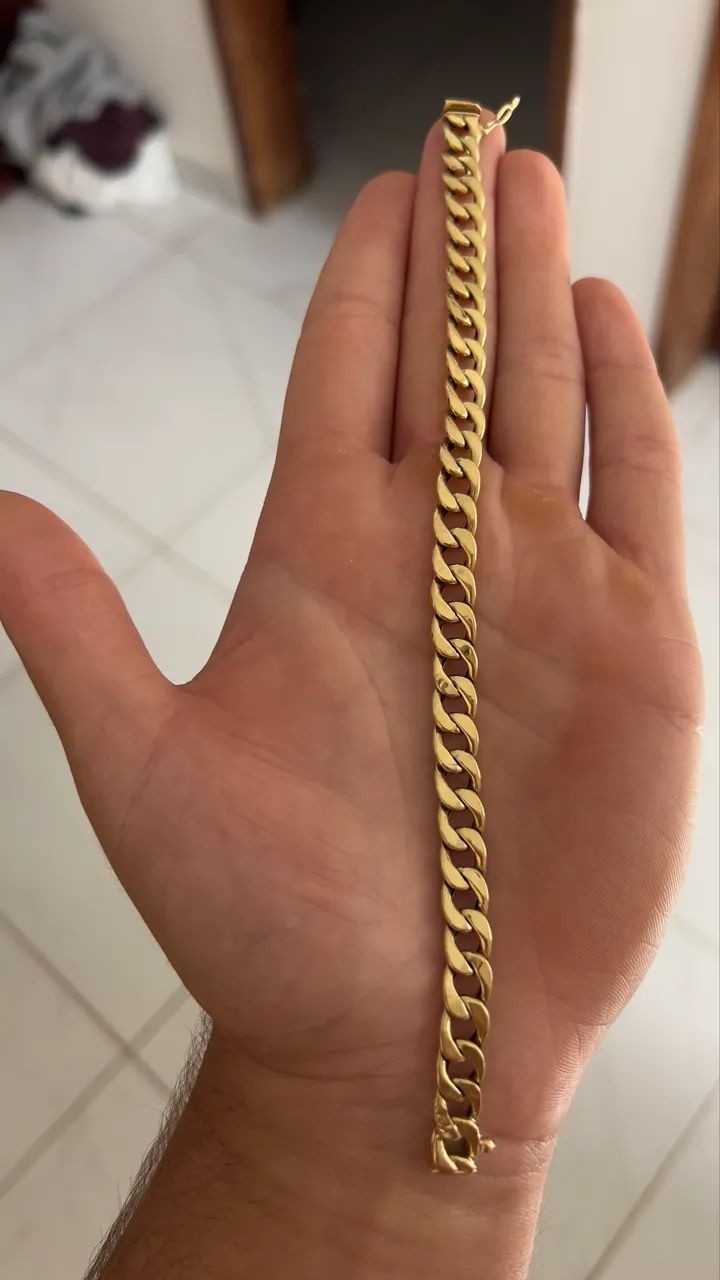 Pulseira de ouro 18k oca de fábrica  - Foto 2