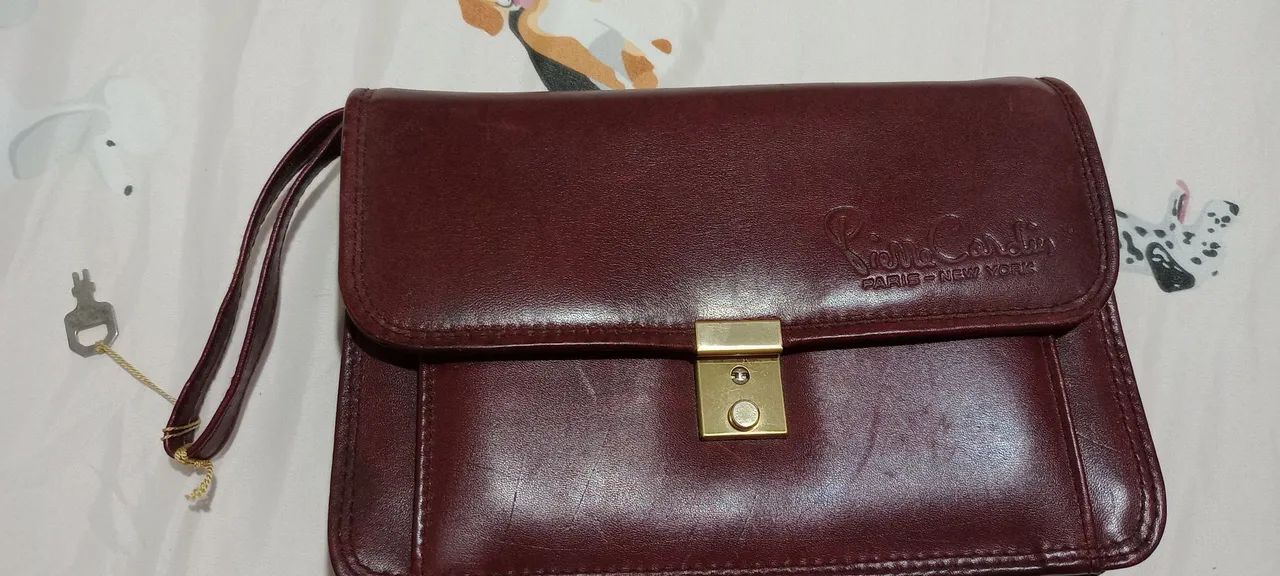 Bolsa de mão masculina de couro