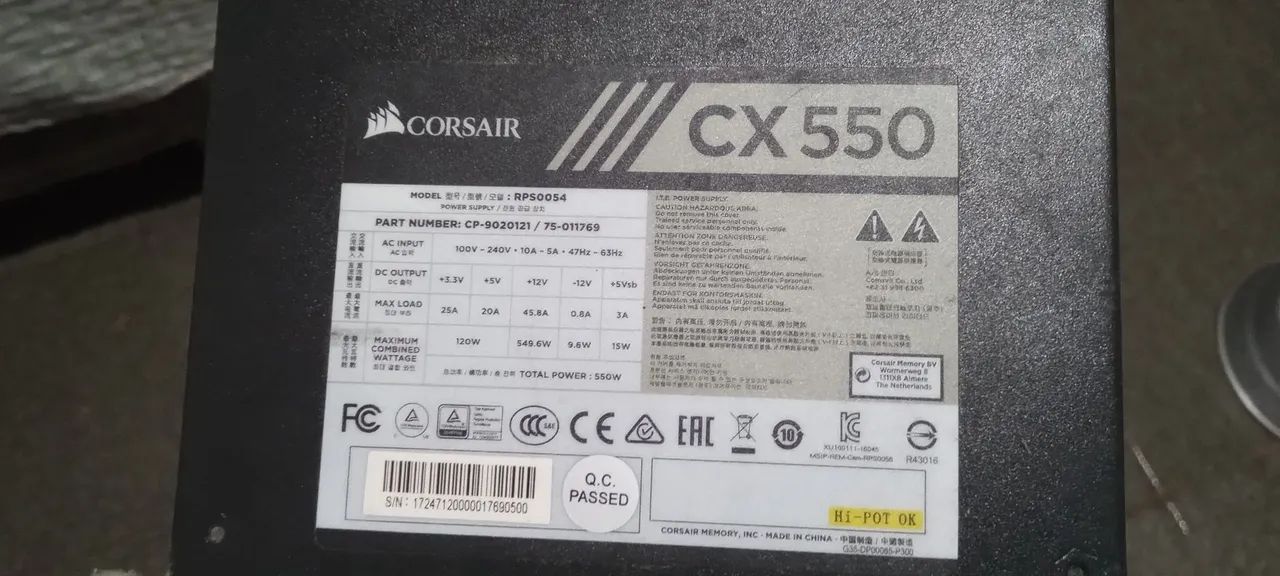 Fonte Corsair 550W 80 Plus Bronze<br>false<br> - Foto 3