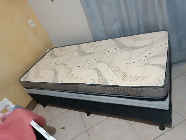 CAMA BOX SOLTEIRO + COLCHÃO GAZIN 