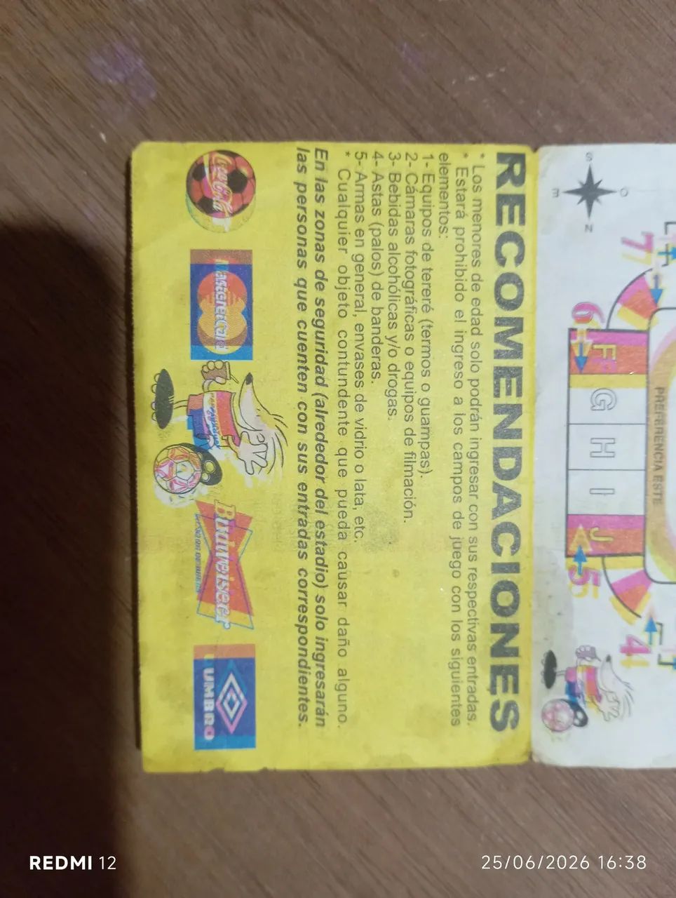 um ingresso original da semifinal da Copa América de 1999. - Foto 3