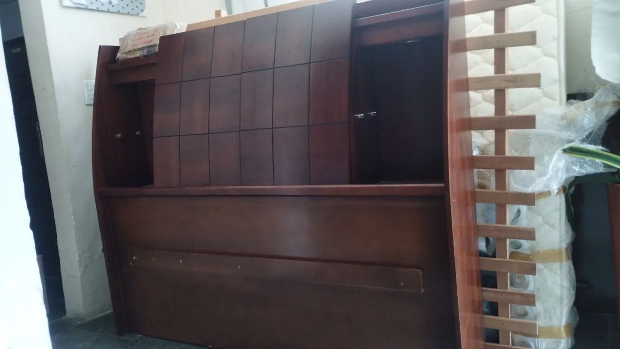 Cama de casal baú com colchão 