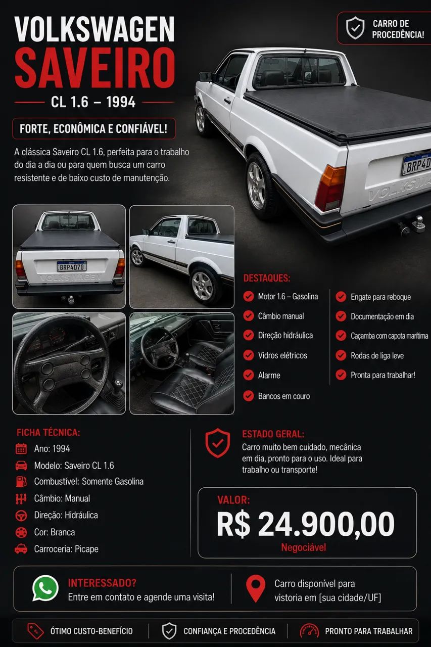 Volkswagen Saveiro CL 1.6 MI / CL/ C 1.6 1994