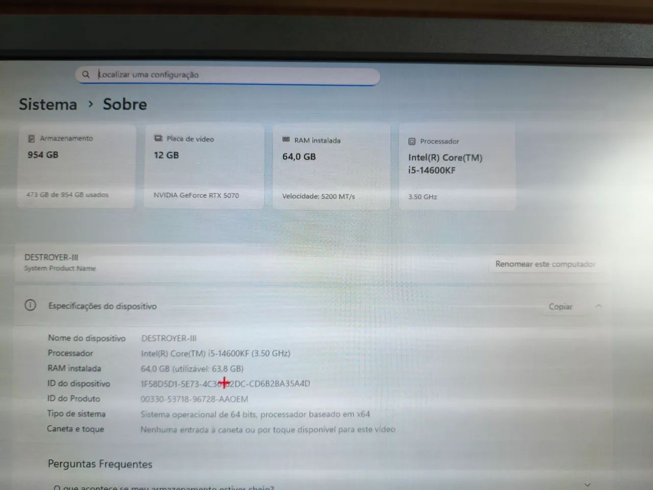 PC GAMER MONSTRO - CORE I5 14600KF - RTX 5070 12GB - 64GB DDR5 - 5 MESES DE USO! - Foto 5
