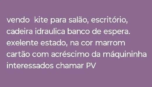 Kit cadeira hidraulica  e banco espera ora salao