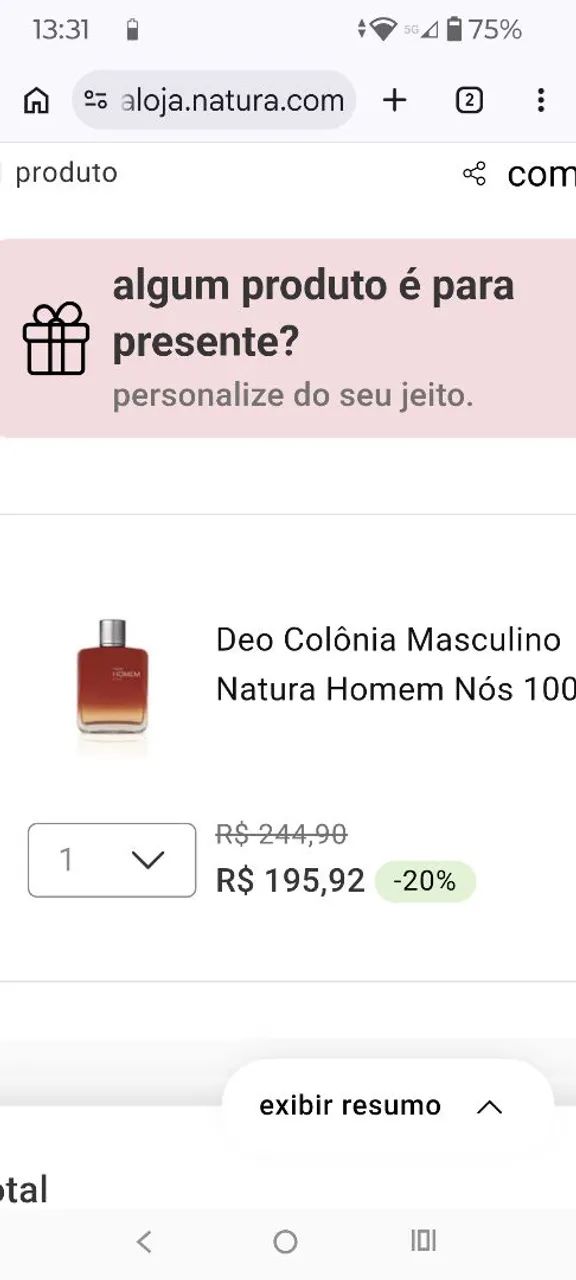 Perfume natura homem Nos - Foto 2