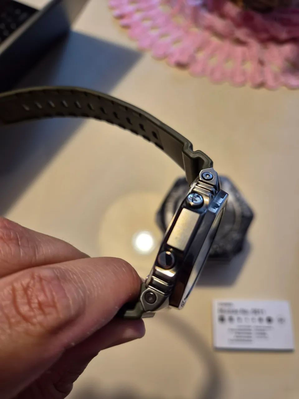 Relógio Casio G-shock Com Pulseira Verde E Bisel Preto - Foto 3