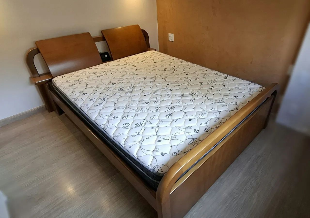 Cama Queen Estilo Japonesa Madeira Pura - Foto 2