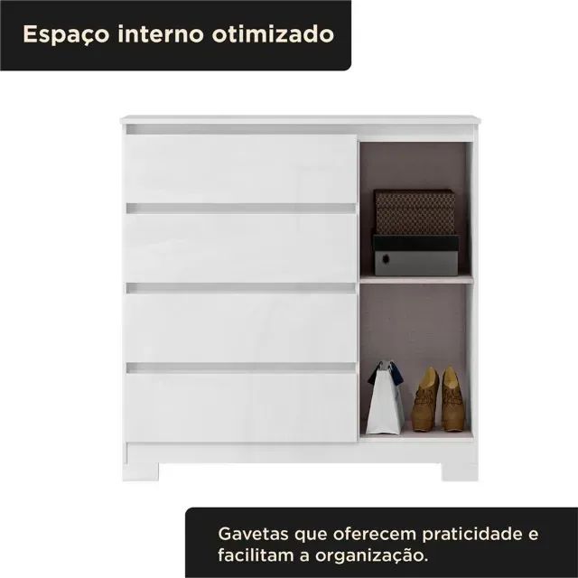 Cômoda com 4 Gavetas e 1 Porta Vega - Foto 3