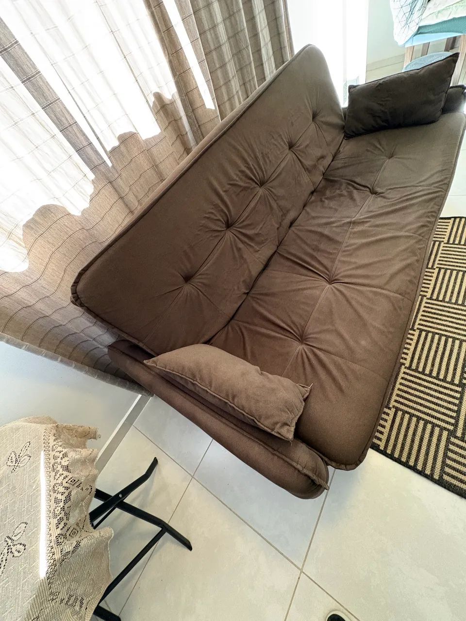 Sofá-Cama Casal 3 Lugares Suede - Foto 4