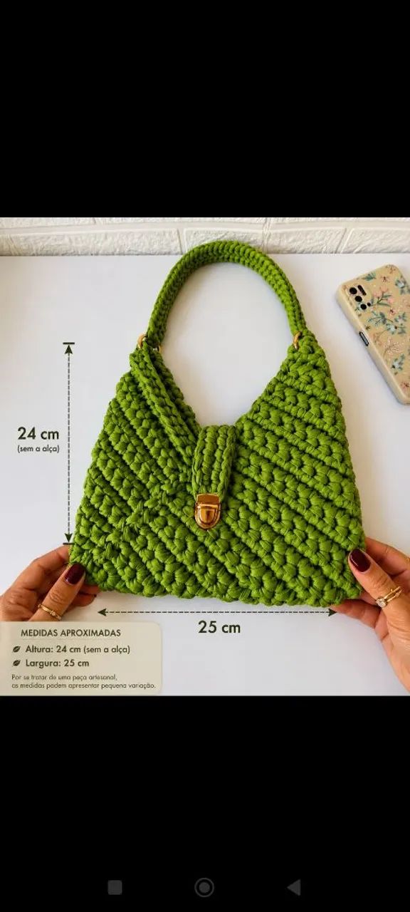 Bolsa em crochê modelo ombro
