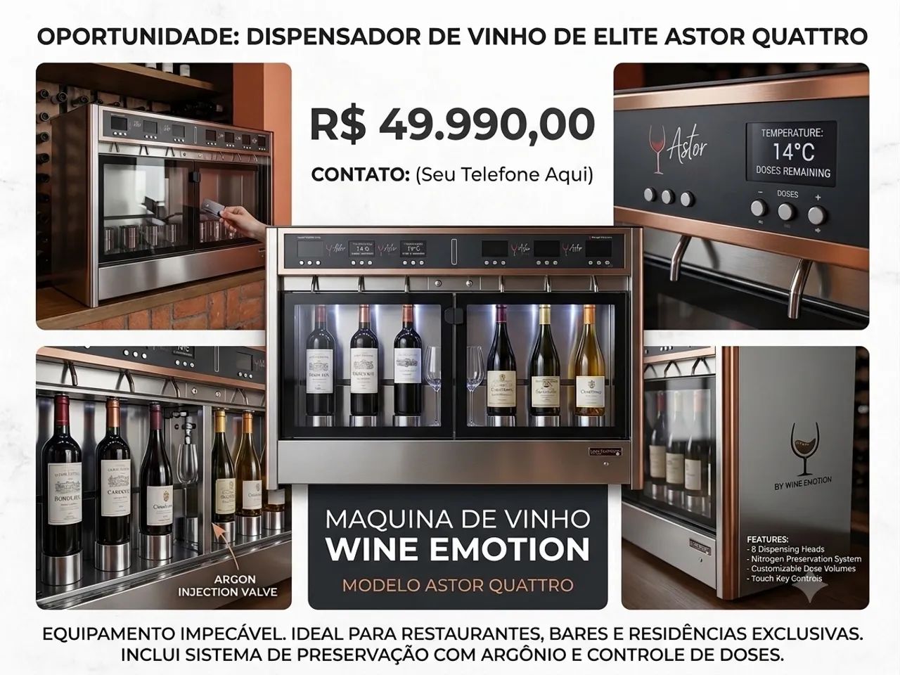 Dispenser Vinho 8 garrafas wine emotion