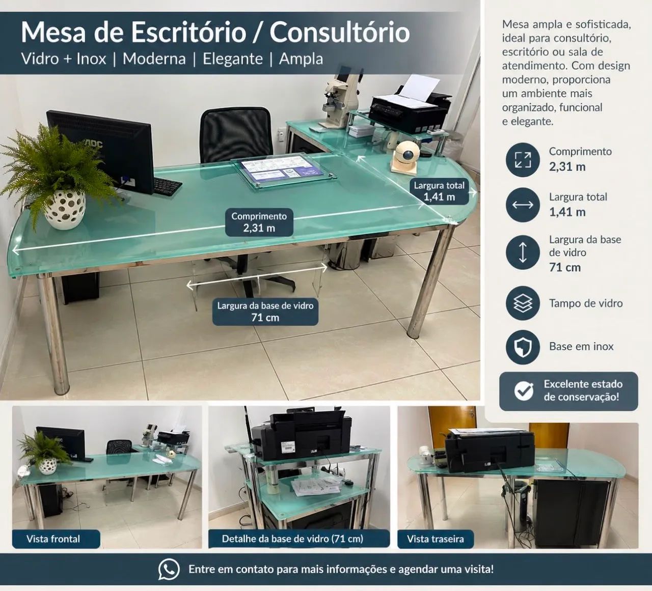 Linda e elegante mesa de escritório/clínica 
