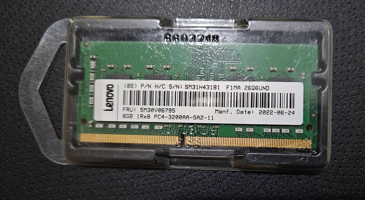 Memória RAM Lenovo - 8GB - DDR4 - 3200MHz - Notebook - Foto 2